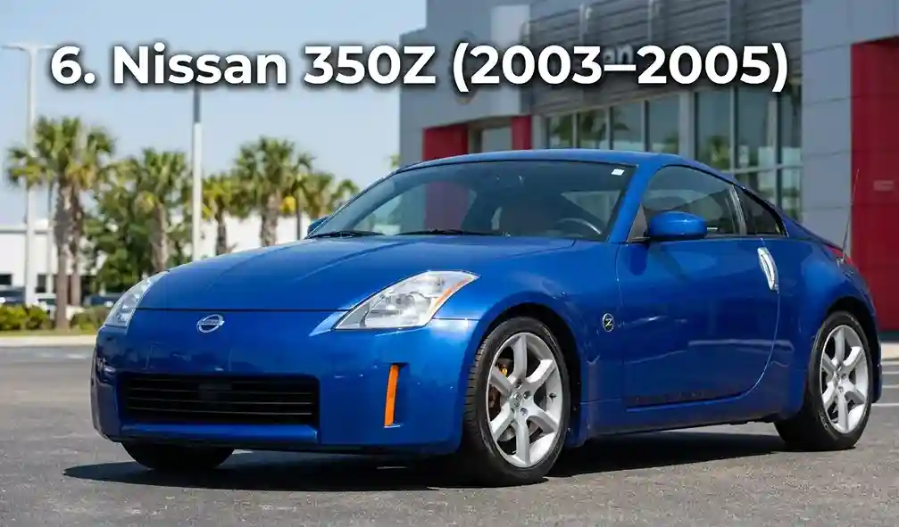 Nissan 350Z Nissan 350Z sports coupe 2003-2005 accelerating on asphalt