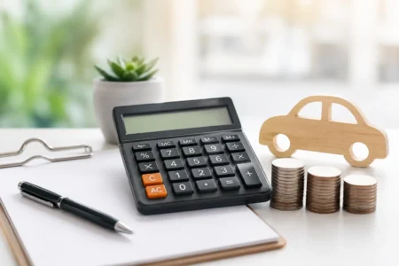 Car loan calculator showing monthly payment, total interest, and total cost