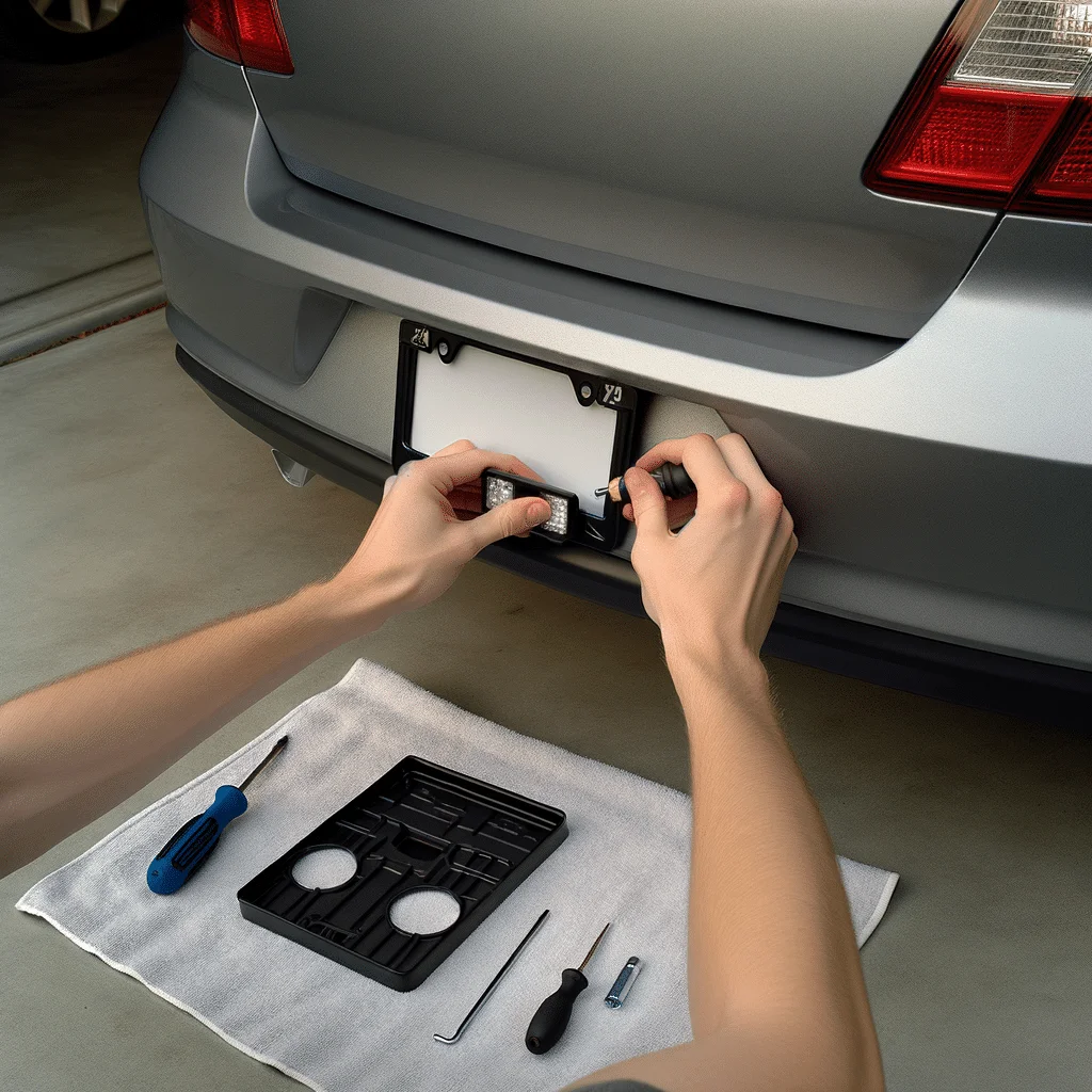DIY At Home License Plate Frame and Light Install DIY License Plate Frame and Light Install